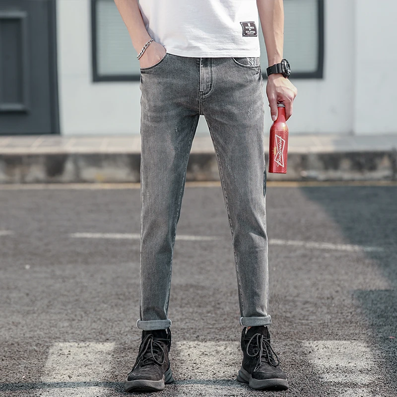 

Jeans men's 2021 new slim jeans, high-quality casual stretch trousers men's clothing, fashion Korean straight versatile jeans