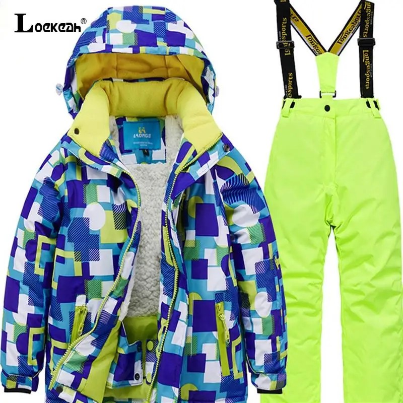 Зимний водонепроницаемый детский костюм для катания на лыжах и сноуборде | Детские лыжные куртки -1005001422772049