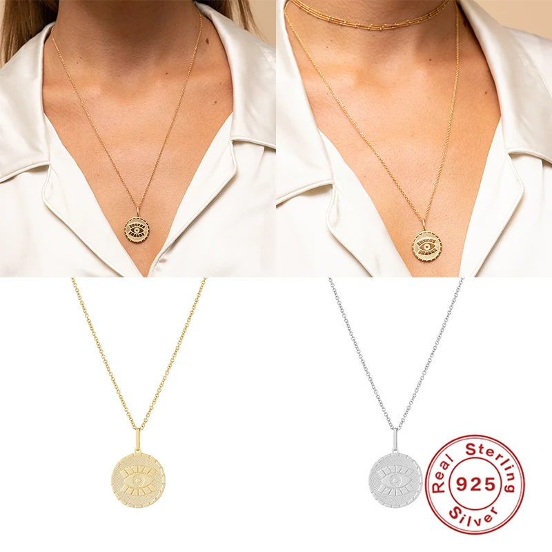 

Boako Solid 925 Sterling Silver European Clavicle Pendant Necklace For Birthday Woman Girls Necklaces Link Colgante Collares