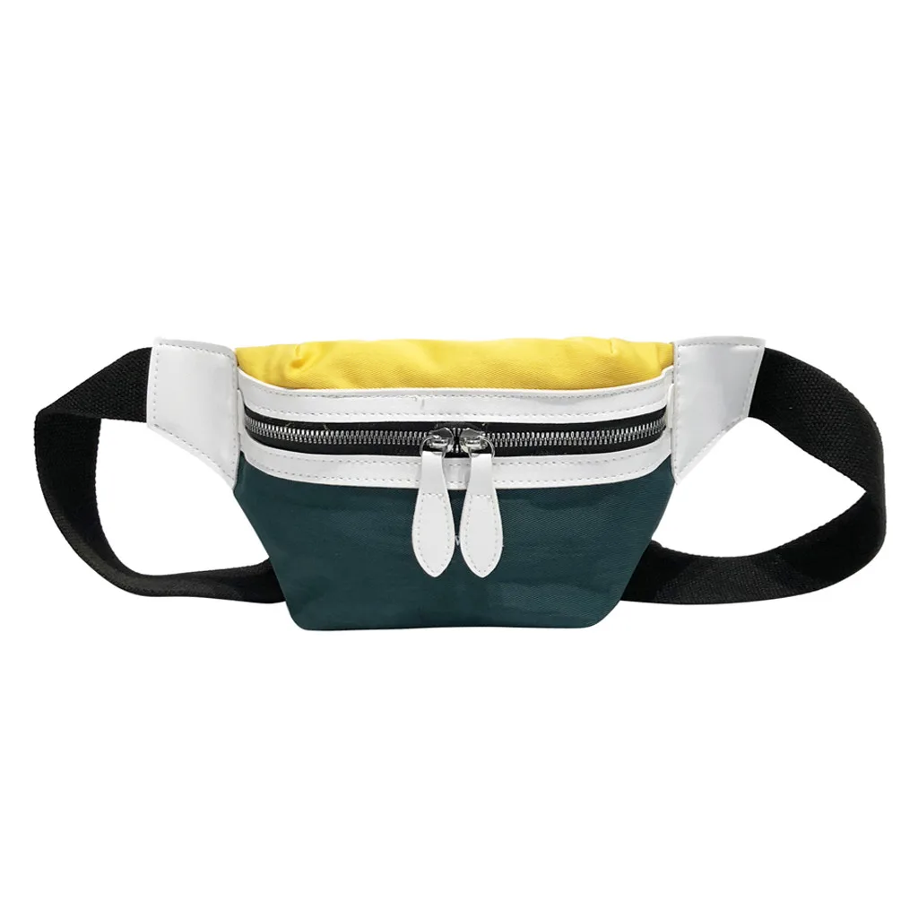 

Canvas Fanny Pack Banana Waist Bag belt New Brand bag for belt Women Waist Pack Contrast color Chest bag Phone Pouch Belly Bag