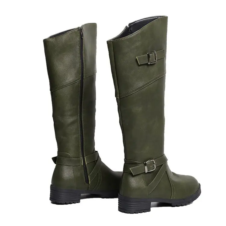 Лидер продаж весенне осенние высокие сапоги женская модная кожаная обувь с