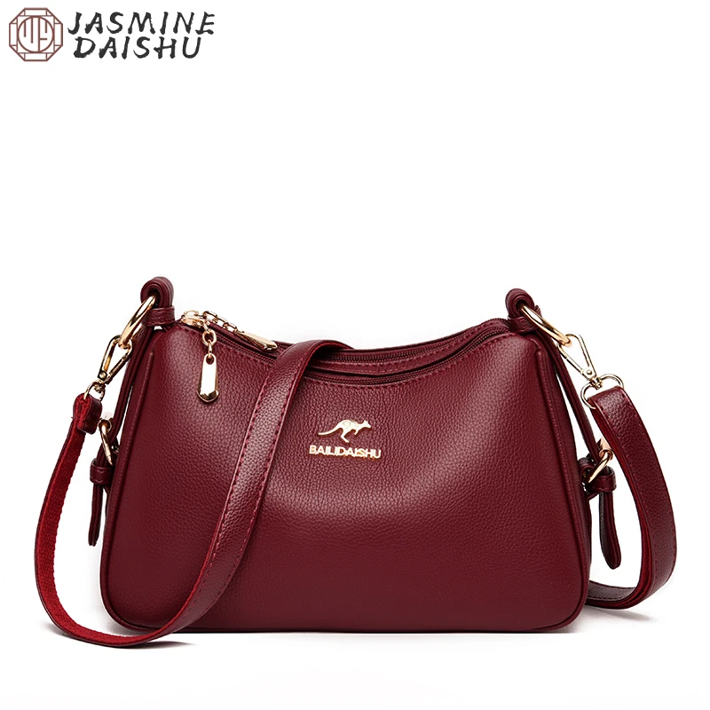 

Simple Womens High Quality PU Leather Messenger Bag 2021 Large Capacity Casual Shoulder Bag Ladies Designer Luxury Retro Handbag