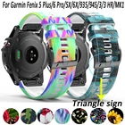 Силиконовый ремешок с принтом для наручных часов Garmin Fenix 5X56X Pro6935 3HR Fenix 7X 7, сменный ремешок с пряжкой 2226 мм