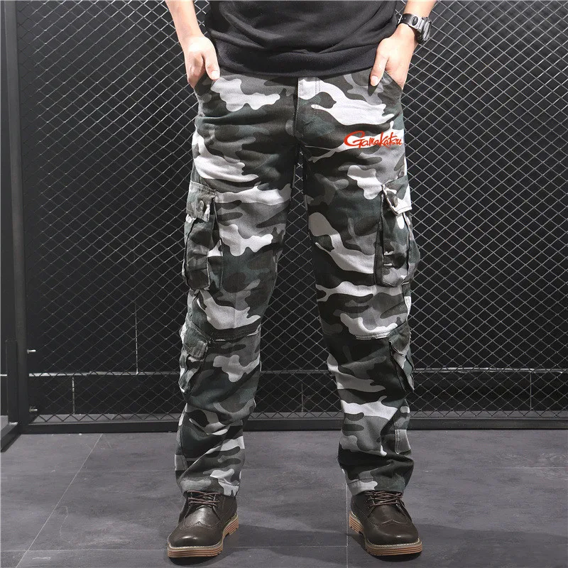 

Gamakatsu Summer Outdoor Tactical Pants Men Waterproof Velvet Multi-Pocket Fishing Pants Solid Durable Trousers Fishing Clothes