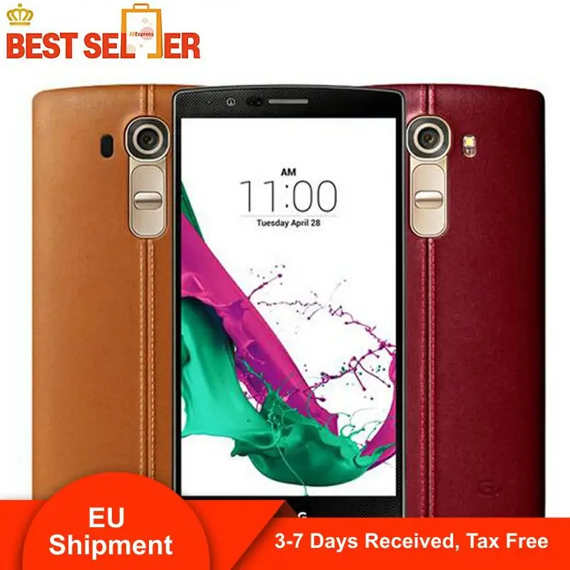 7 дней прибыло разблокированный смартфон LG G4 H818 H815 EU Hexa Core 32 Гб rom 3 ram 4G LTE мобильные