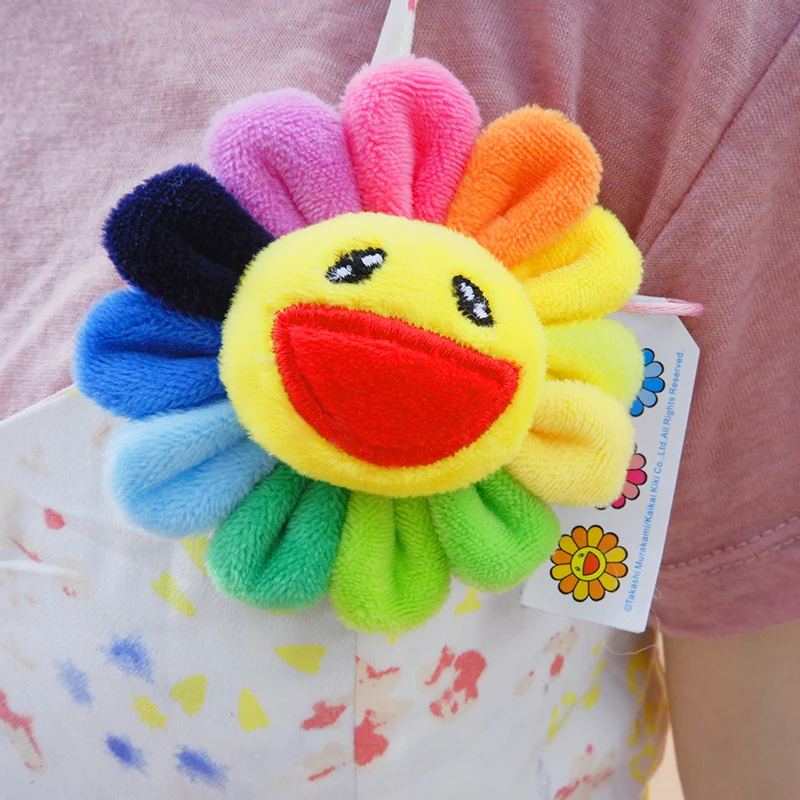 Плюшевый смайлик красочная брошь в форме подсолнуха сумка маленькие подвески