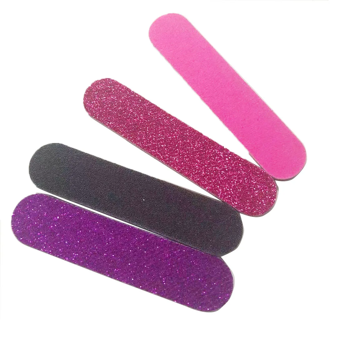 50pcs/lot Mini nail file for art 3.5&quot pink glitter sandpaper emery board mini | Красота и здоровье
