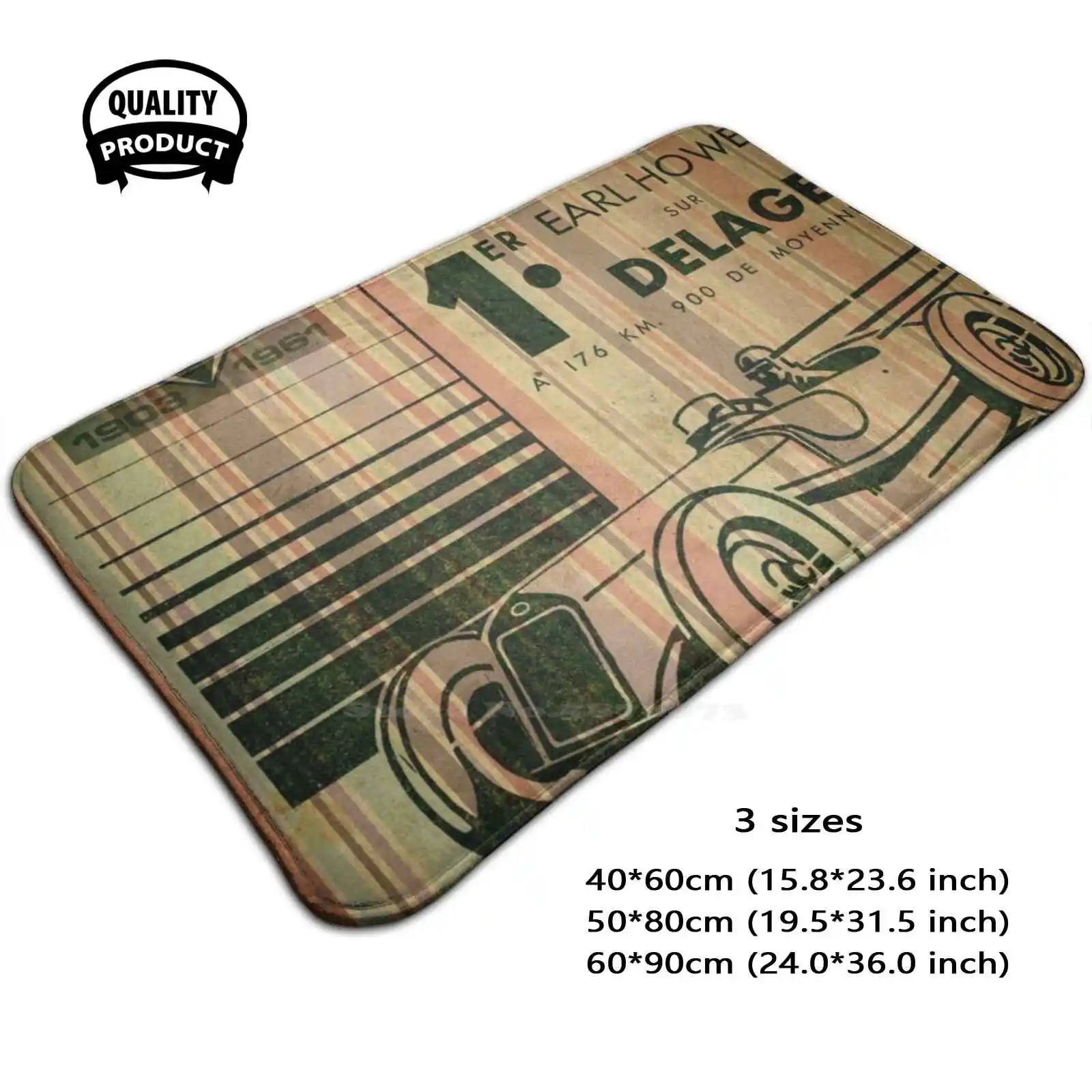 Винтажные гонки Ad 3D бытовые товары коврик для ног винтажный художественный
