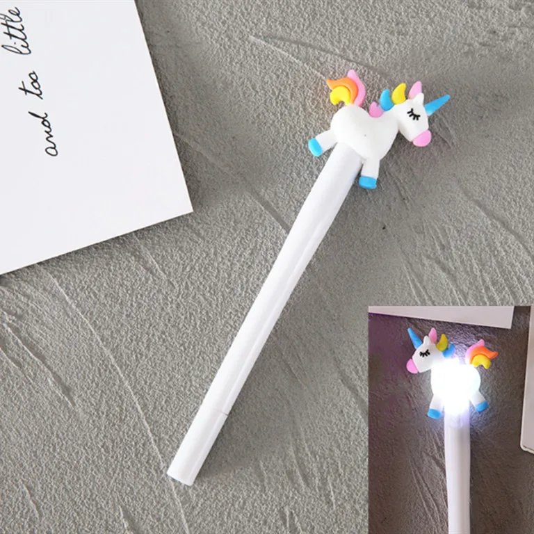 

Creative Lighted Gel Pen Cartoon Unicorn Pony Signature Pen Cute Personality Gift Student Pen Lovely Papeterie