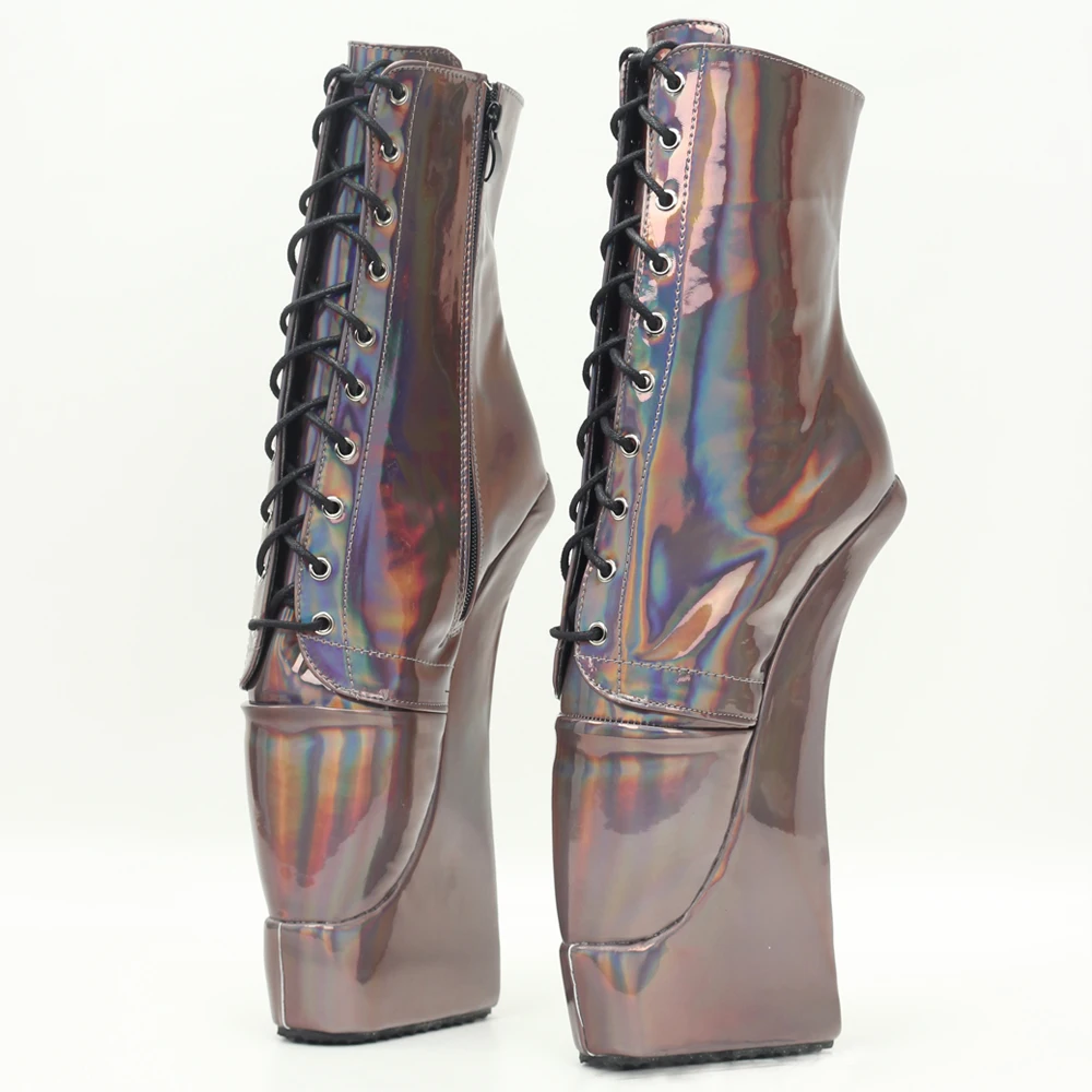 JIALUOWEI 22 см платформа на высоком каблуке Фетиш ботильоны балетки со шнуровкой