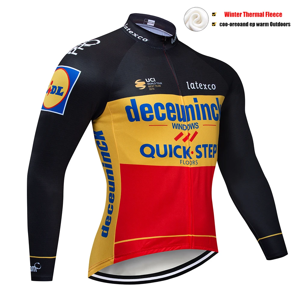 Новинка, комплект зимней одежды для велоспорта QUICK STEP Pro Team, одежда для велоспорта из бельгийского материала, Мужская одежда для велоспорта Go Pro, теплая флисовая одежда для велоспорта - Цвет: 10