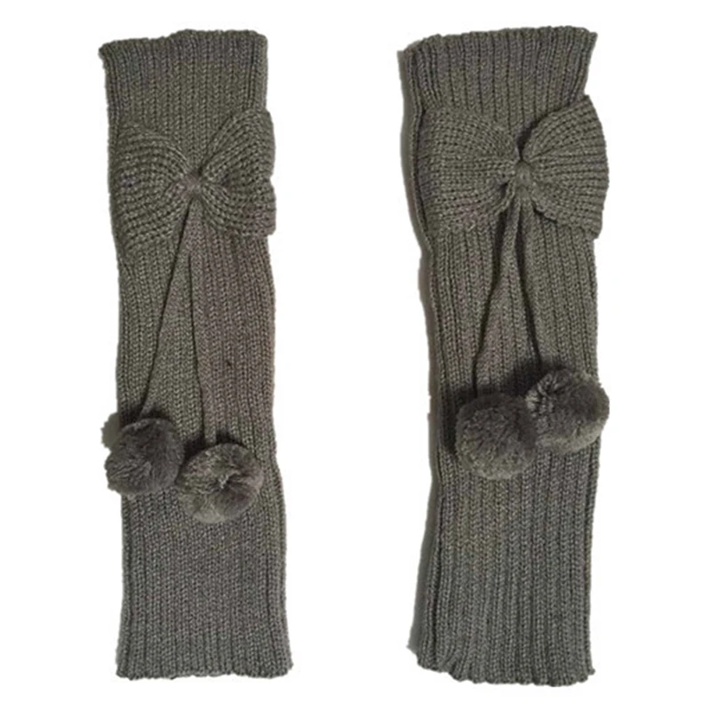 Fashion Kids Girls Bowknot Pompom Knit Leg Warmers Boot Socks Cuffs Toppers Christmas Gifts Botas Feminina носки женские набор