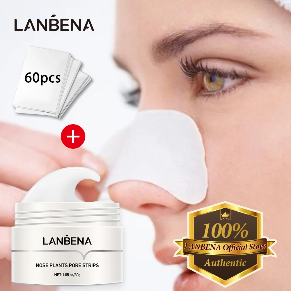 

LANBENA Blackhead Remover Nose Face Mask Acne Peeling Treatment Shrink Pore Plants Skin Care Deep Clean Black Head Remover Mask