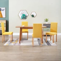 dining chairs 4 pcs yellow fabric