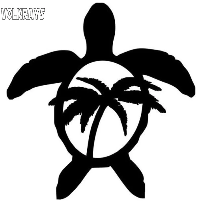 Volkrays мультяшная Автомобильная наклейка морская черепаха Пальма Гавайские