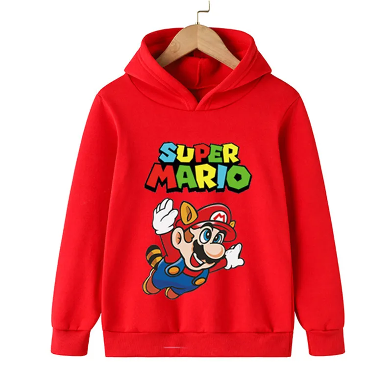 2021 Winter new Mario anime children's clothing boys and girls printed sweatshirts hoodies cotton hooded sweater children's4-14T |