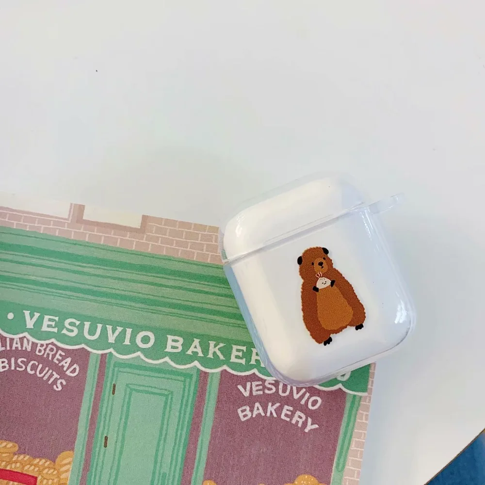 Для AirPods чехол с милым мультяшным медведем кроликом чехол для наушников s для Apple Airpods 2 ins стильный Забавный мягкий силиконовый защитный чехол