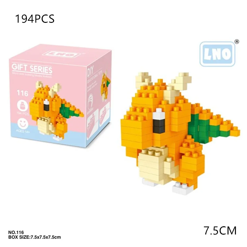 194 шт Покемон Мини Строительные алмазные блоки известный фигурка героя