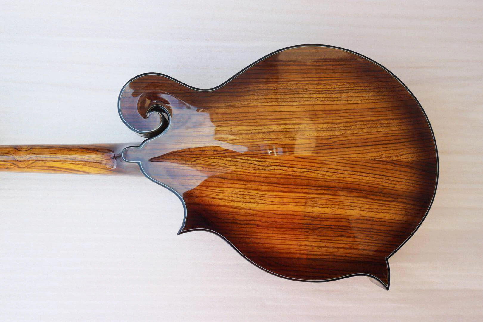 full solid wood handcraft F style mandolin spruce top zebra back and side |