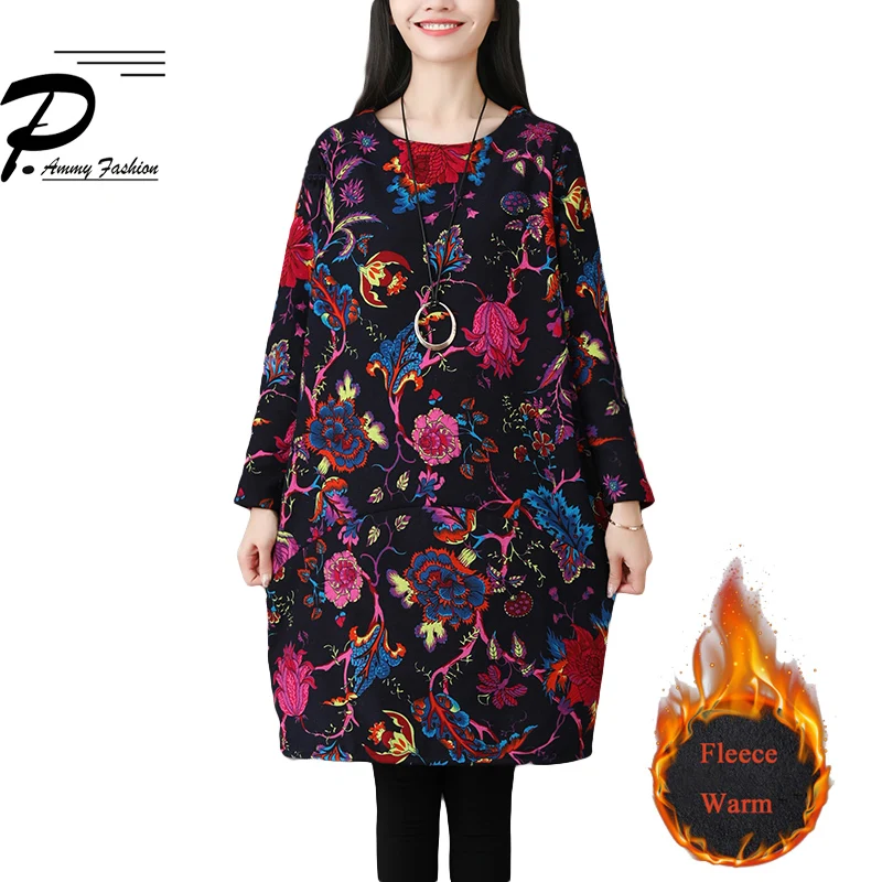 Теплое Платье с флисовой подкладкой 2019 женское плотное платье джемпер