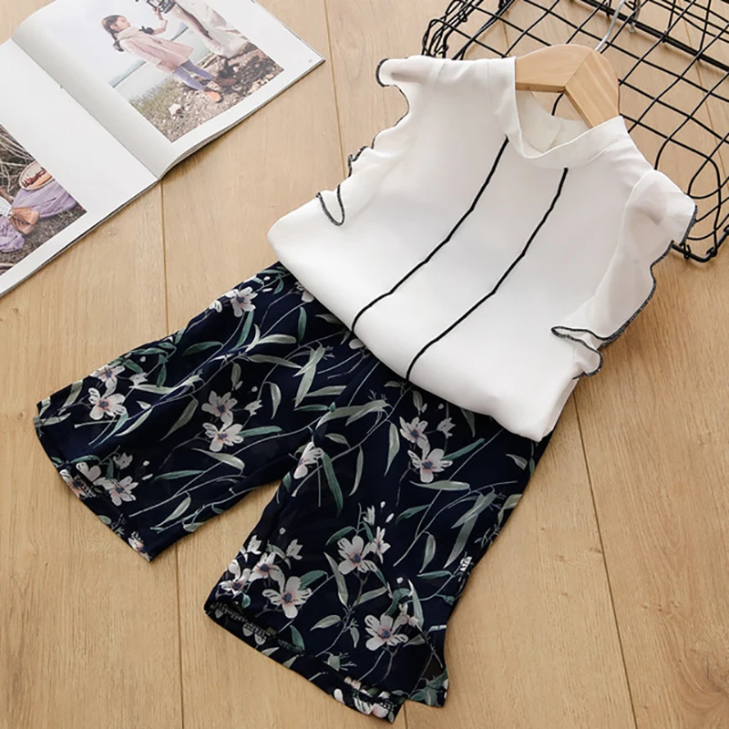 

Bear Learder Girls Clothing Set Floral Pants 2pcs Suits Kids Casual Clothes Summer Teen Children's Tracksuit Boutique Costume