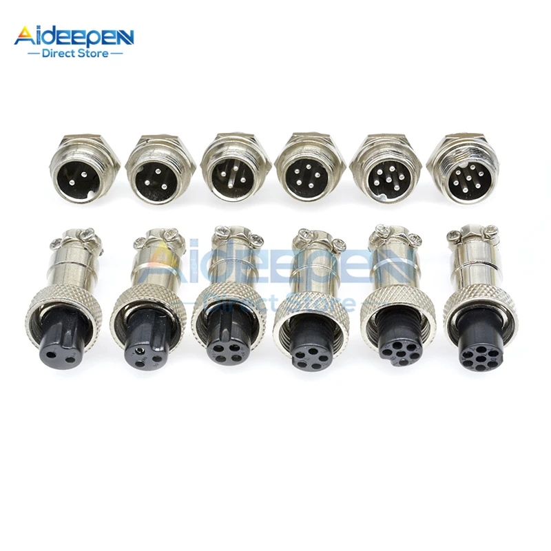 1Set of GX12, GX16, GX20 Connectors - Male+Female Circular Aviation Socket Plug Connector with 2/3/4/5/6/7/8/9/10/12/14/15 Pins image 2