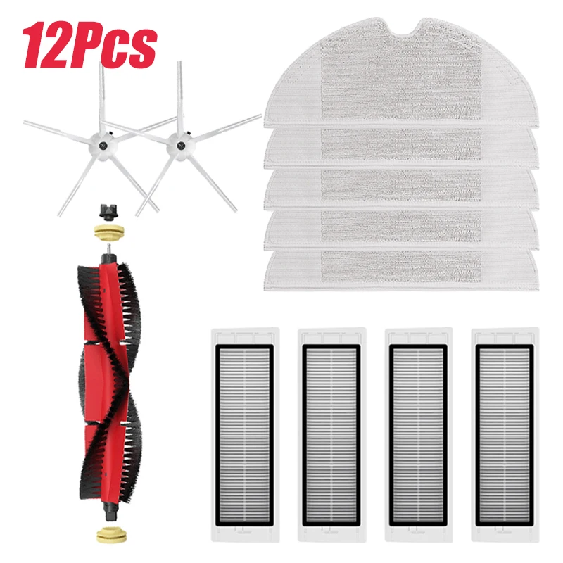 

5/7/10/12PCS Main Brush HEPA Filter Parts Side Brush For Xiaomi Roborock S6 S60 S65 S5 MAX T6 Robot Vacuum Cleaner