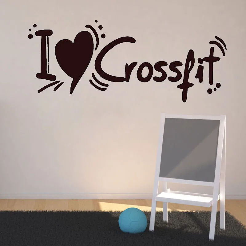 

I Love Crossfit Wall Stickers Motivation Workout Fitness Sport Gym Vinyl Art Murals Living Room Home Decor Bedroom Wall Decals