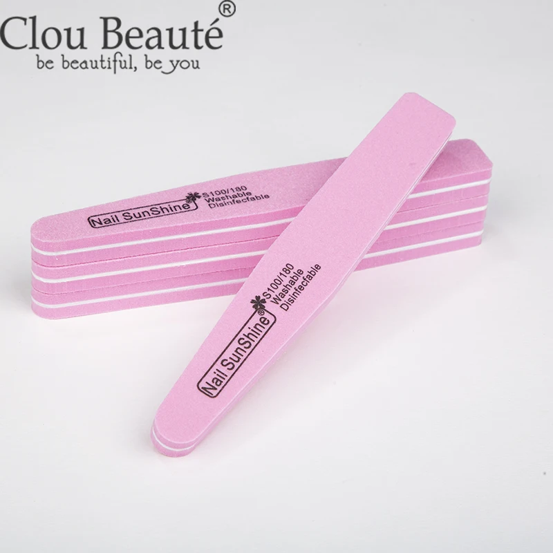 Clou Beaute для маникюра розовая пилка ногтей буферный блок педикюра двухсторонняя