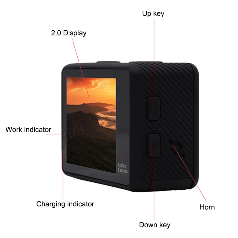 Купить Экшн-камера 4K WiFi Ultra HD Sports Cam Камера для подводного плавания с дистанционным управлением шлем видеозаписывающая камера S
