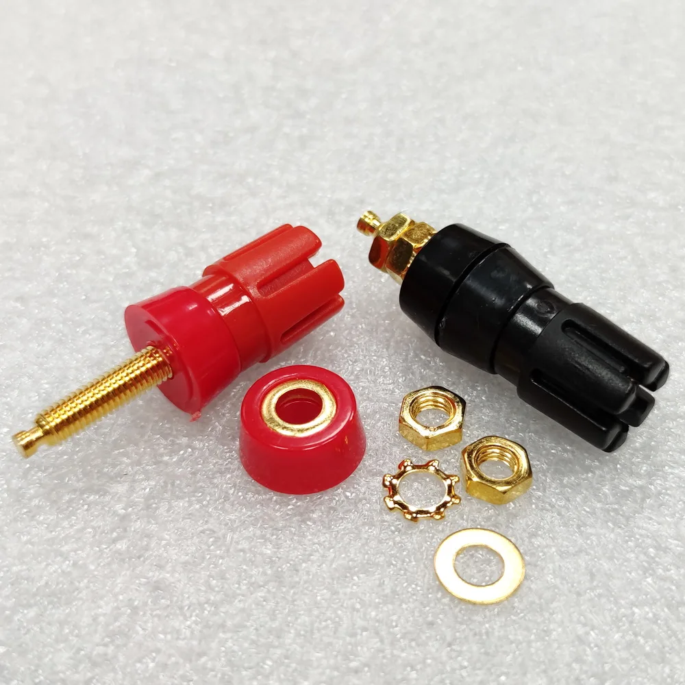 4 мм разъем типа &quotбанан&quot Сливовый цветок терминал красный и черный