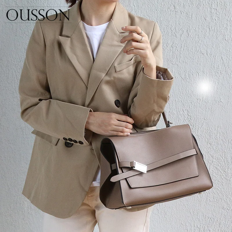 

OUSSON 2021 New Design Leather Large Capacity Crossbody Bag Fashion Messenger Bag Multifunctional Tote Handbag For Women