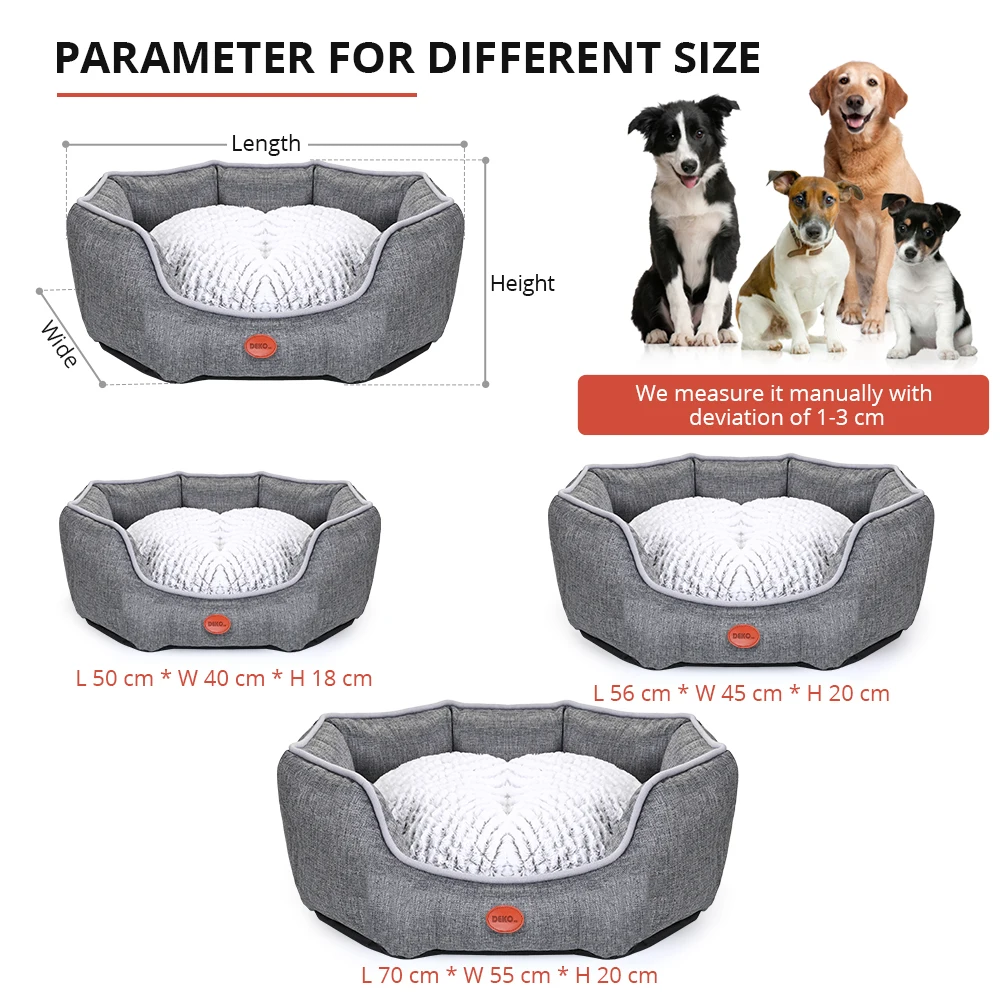 

DEKO Pets Sofa Sleeping Bed Soft Waterproof Cushion Gray Mat Hondenmand For Puppy Cat Cotton Pillow Small Dog Supplies