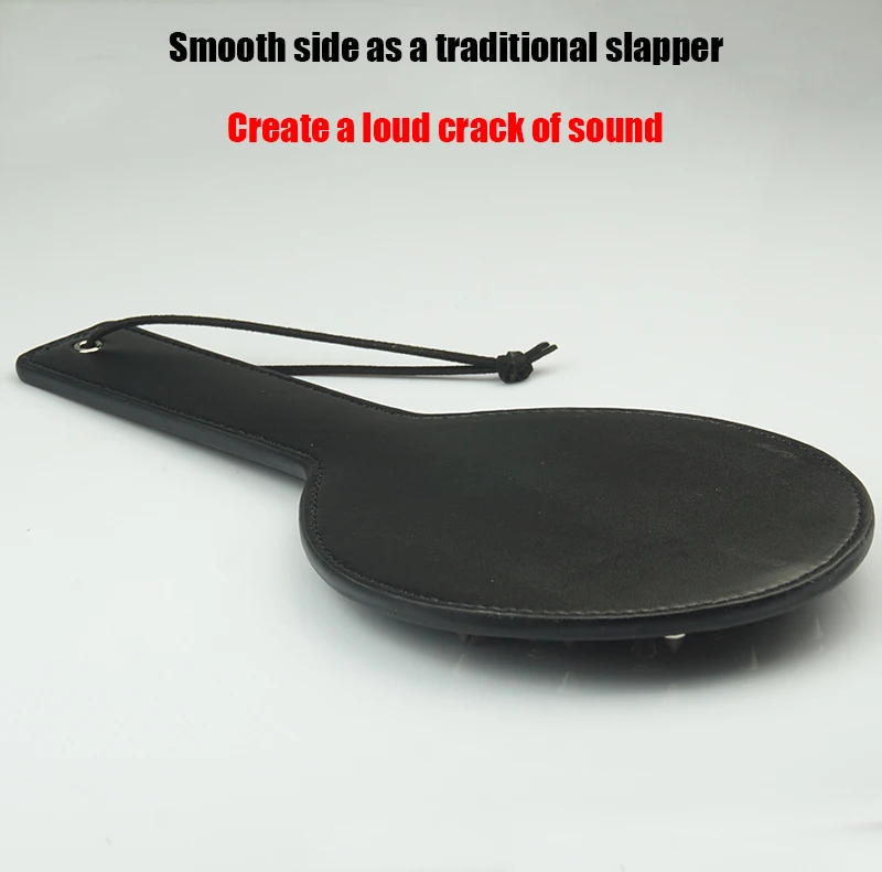 Круглая бондаж ролевая игра двухсторонняя Толстая кожаная лопатка с шипами БДСМ