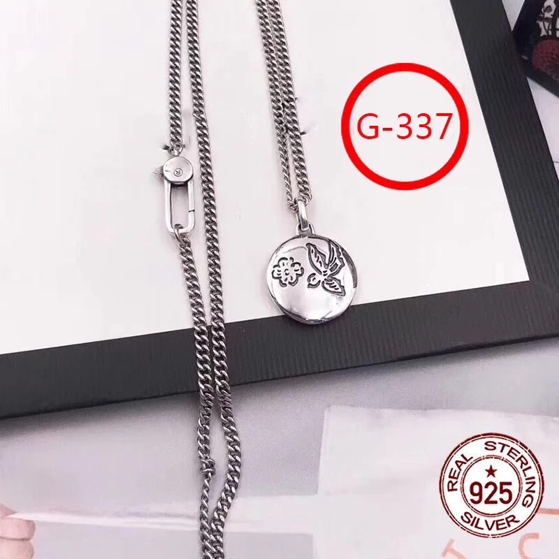 

G337 S925 Sterling Silver Necklace New Brand Couple Pattern Bird Letter Personality Fashion Style Simple Style Gift Hot Sale