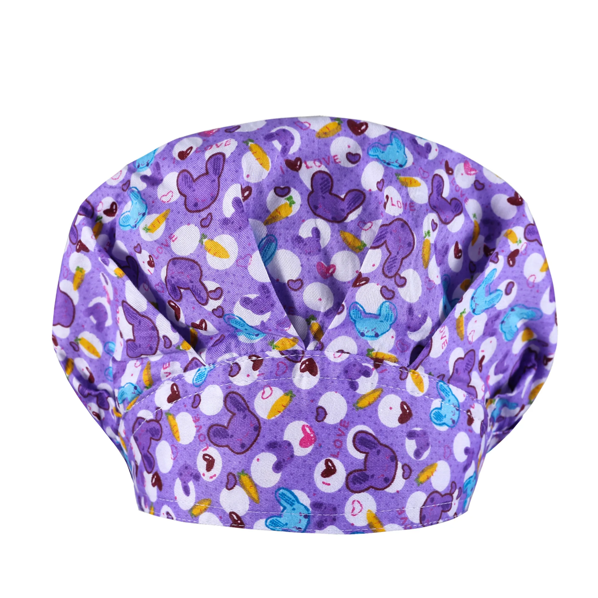 

Unisex scrubs caps Adjustable cotton tooth printing hats High Quality adjustable sweat-absorbent Elastic multicolor scrubs hats
