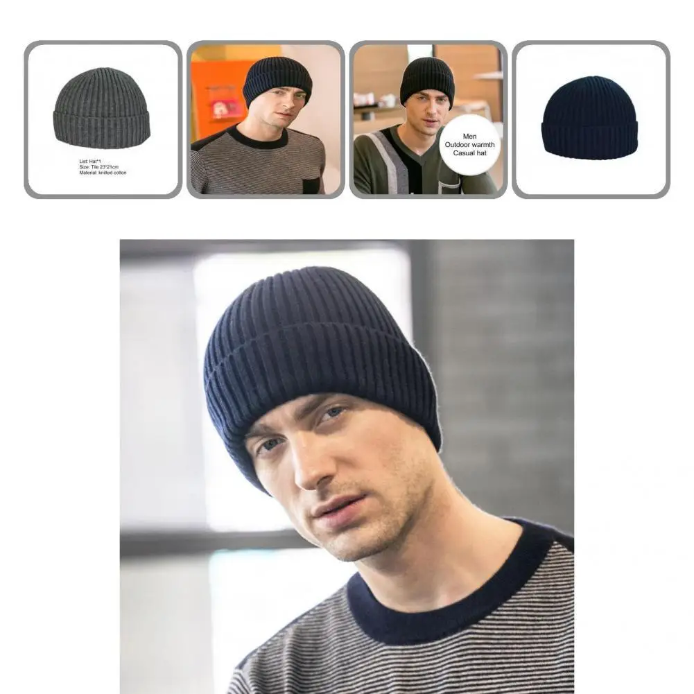 

Good Beanie Hat Delicate Texture Portable Tear-resistant Men's Beanie Hat Knitted Hat Beanie Cap