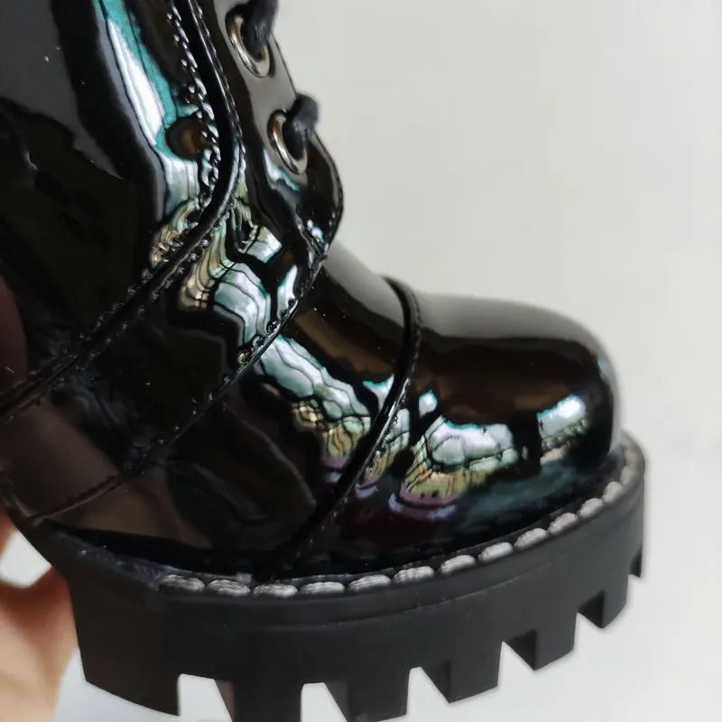 Женские ботильоны из лакированной кожи Осень зима|Женские полусапожки| |