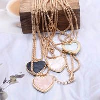 simple trendy heart shape charms pendant necklace kc gold chain necklaces for women jewelry fashion girls gift party jewelry
