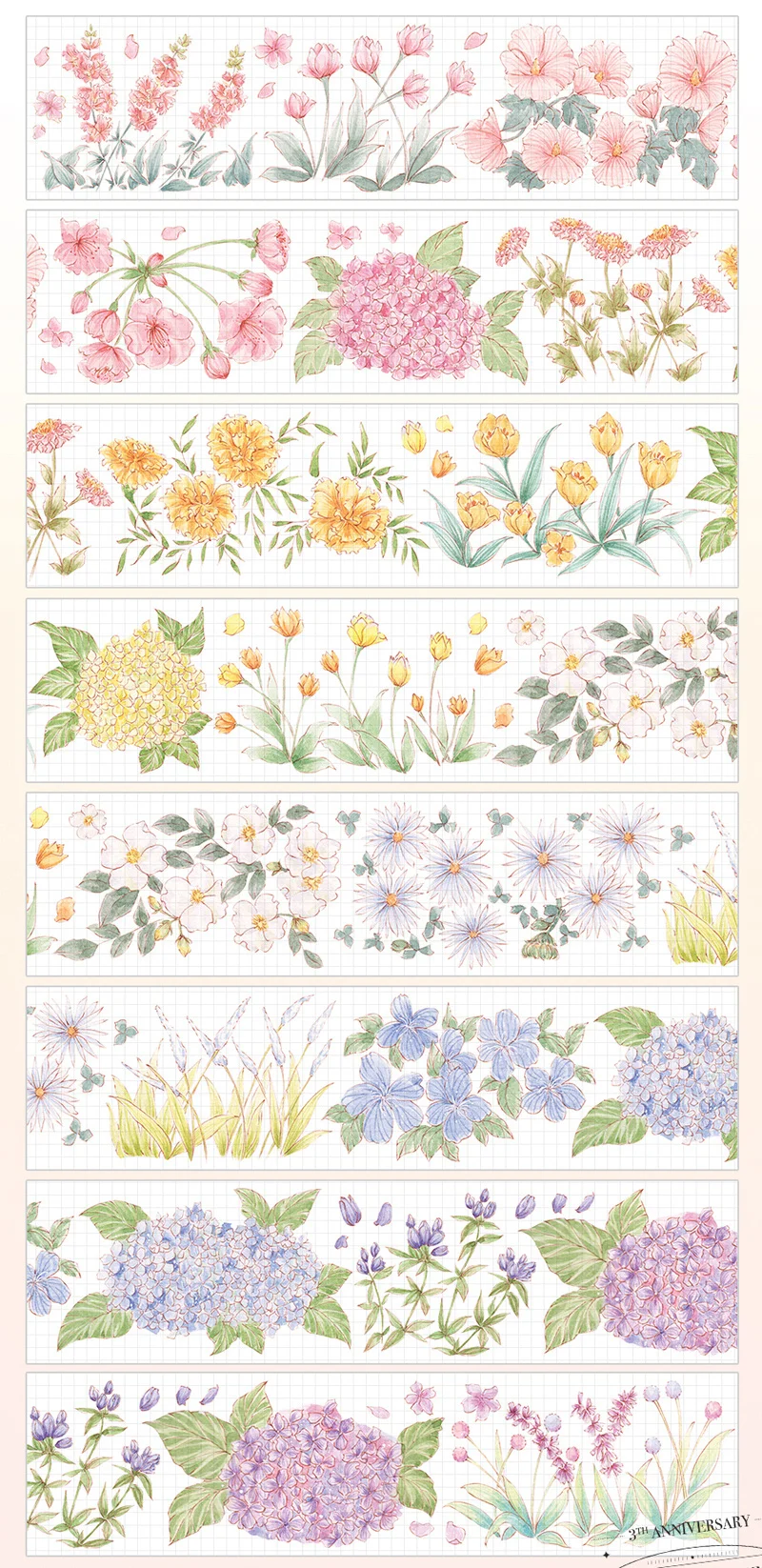 

1 Loop Flower Apricot Letterhead Glacier Journal Masking Tape Paper Bright Pet Taiwan