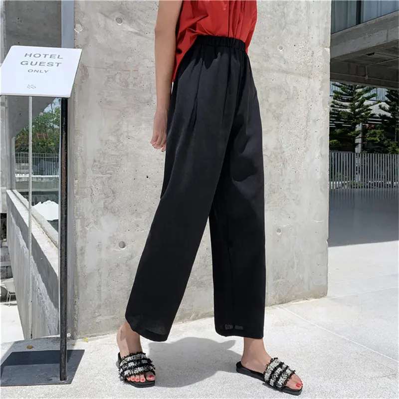 Брюки Alien Kitty Женские однотонные до щиколотки модные шикарные повседневные штаны