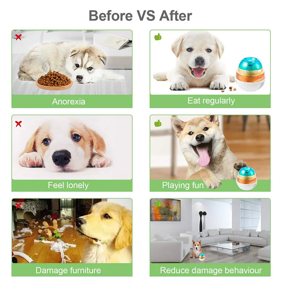 Интерактивные игрушки для собак тумблер утечки пищевого диспенсера увеличивает