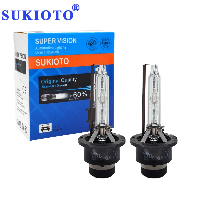 Оригинальные ксеноновые HID лампы SUKIOTO 12 в 35 Вт D2S 5500K быстрая яркость D4S для замены
