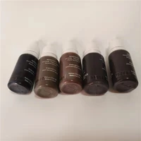 5pcs permanent makeup micro pigment pigment tattoo ink 15ml bottle cosmetic 3d eyebrow black brown mixed color