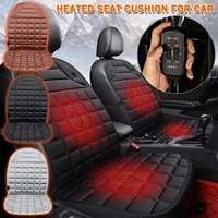 black heating car seat cover 12v heated auto front backrest cushion plush heater winter warmer control electric protector pad