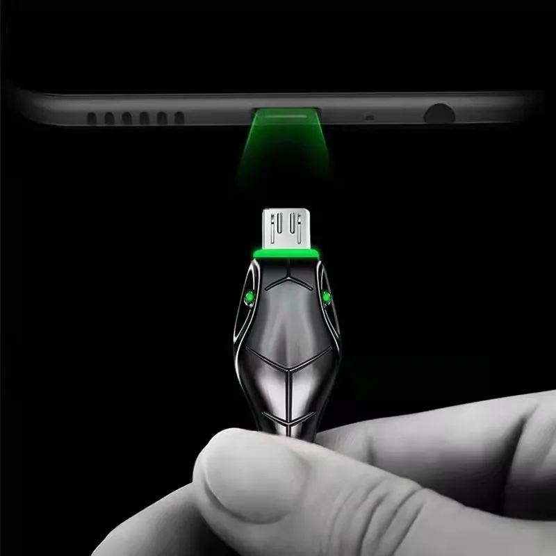 Змеиная головка светится быстрая зарядка для Samsung Huawei type c micro iphone Xiaomi зарядное