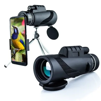 Telescope tripod Монокуляр туризм бинокли бинокль высокой мощности подзорная труба Бинокль дневного ночного видения 40x60 HD фокус монокулярный телескоп с увеличением оптического объектива Зрительная труба бинокль FMC линзы для покрыти - Цвет: Telescope tripod