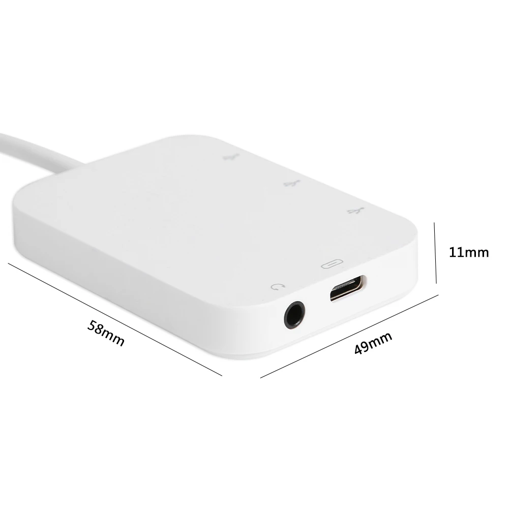 

ALLOYSEED USB 3.0 HUB Portable 5Gbps Set 3 USB3.0 Audio Type C Female Adapter Office Caring Computer Supplies for Laptop PC