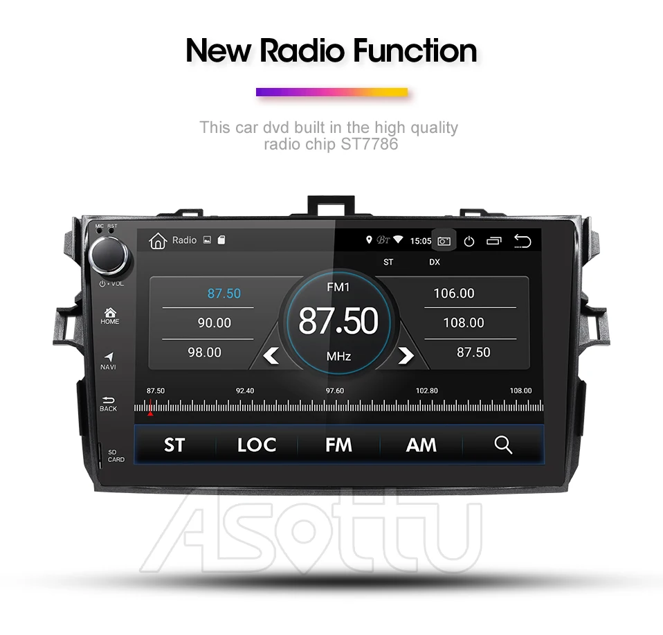 Asottu DSP android 9,0 PX30 автомобильный dvd gps навигатор для Toyota corolla 2007 2008 2009 2010 2011 Автомобильный dvd Радио gps стерео