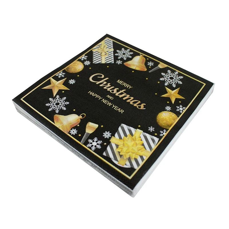 

20Pcs/Bag Merry Christmas Decoration Paper Napkins For New Year Christmas Party Home Ornament Table Decor Christmas Napkins